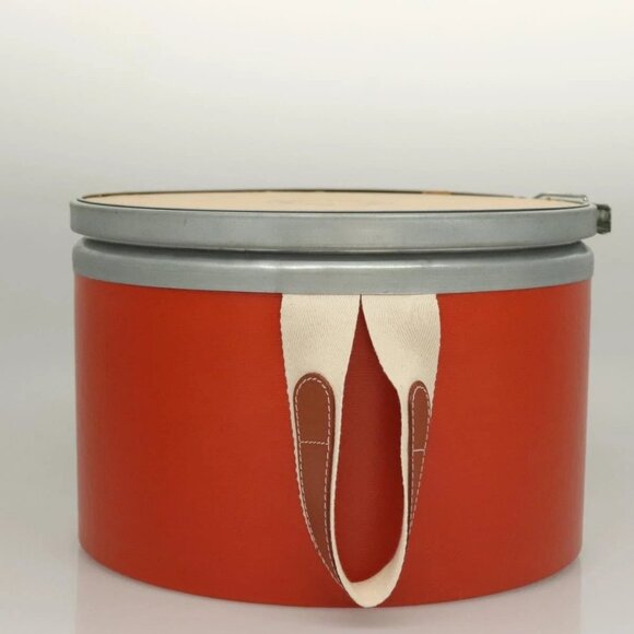 HERMES Saddle Box Wood Orange Silver Auth - Picture 4 of 16